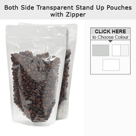 Both Side Transparent Stand Up Pouches Both Side Transparent Stand Up Pouches
