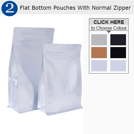 Flat Bottom Pouches With Normal Zipper Flat Bottom Pouches With Normal Zipper