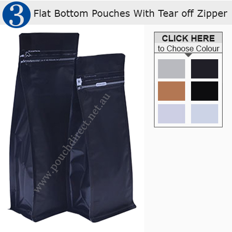 Flat Bottom Pouch With Tear Off Zipper Flat Bottom Pouch With Tear Off Zipper