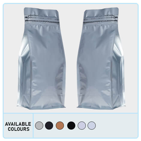 Flat Bottom (Box Bottom) Pouch With Tear Off Zipper