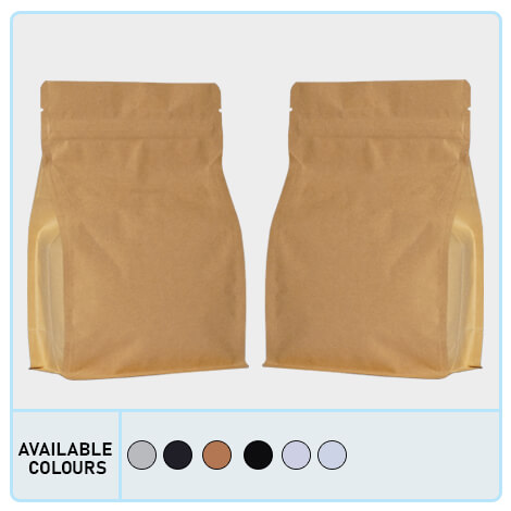 Flat Bottom (Box Bottom) Pouches With Normal Zipper