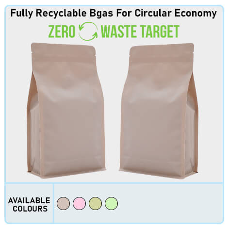 Recyclable Flat Bottom Pouch With Normal Zipper And Valve