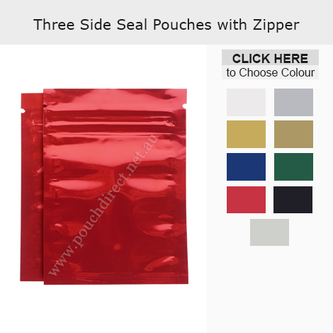 Three Side Seal Pouches With Zipper