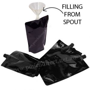 Shiny Black 10mm Spout Pouches