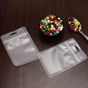 Frosted Three Side Seal Pouches With Zipper & Euro Slot