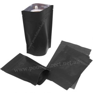 Black Kraft Paper Stand Up Pouches With Valve