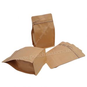 Flat Bottom Pouches Tear Off Zipper