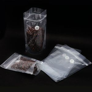 Clear Stand Up Pouch with Zipper & Valve