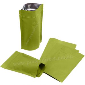 Green Kraft Paper Stand Up Pouches With Valve