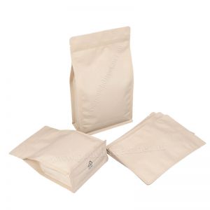 Recyclable Flat Bottom Pouch With normal zipper and valve