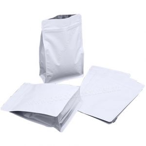 Matt White Flat Bottom Pouches With Normal Zipper