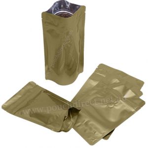 Matt Gold Stand Up Pouch with Zipper & Valve