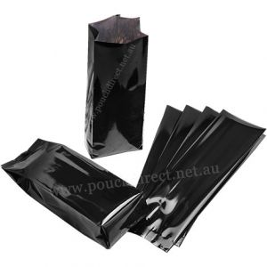 Shiny Black Side Gusset Bags No Zippe