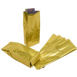 Shiny Gold Side Gusset Bags No Zipper With Valve