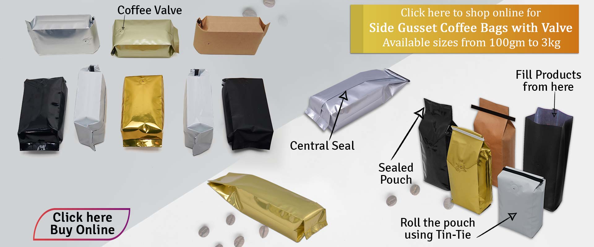 Custom Printed Bags Stock Pouches Standup Pouches Coffeepackaging